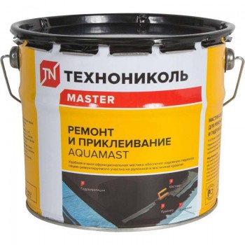 Мастика битумная ТЕХНОНИКОЛЬ AquaMast для ремонта и приклеивания 10 кг Мастика битумная ТЕХНОНИКОЛЬ AquaMast для ремонта и приклеивания 10 кг
